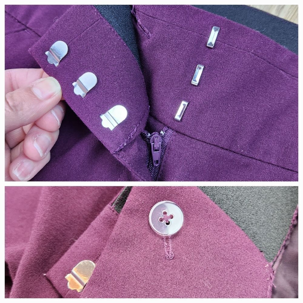 🩵Hollywould Burgundy Lightweight Rayon Blend Skinny Ankle Pants Size 7/29 - Picture 8 of 13